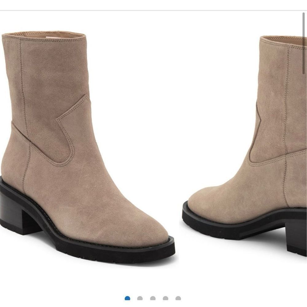 Stuart Weitzman Boulevard Moto bootie in topo color leather size 8